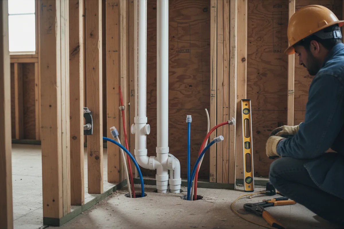 Drain and supply rough-in during Garbage Disposal Repair in Kerrville
